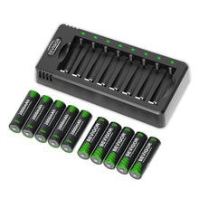 Load image into Gallery viewer, BEVIGOR 8 Bay AA AAA Battery Charger USB for NiMH/NiCD
