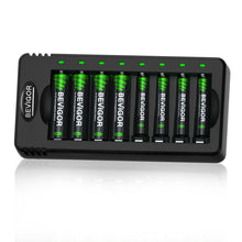 Load image into Gallery viewer, BEVIGOR 8 Bay AA AAA Battery Charger USB for NiMH/NiCD
