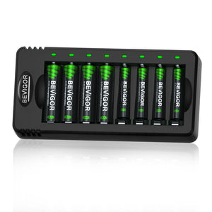 BEVIGOR 8 Bay AA AAA Battery Charger USB for NiMH/NiCD